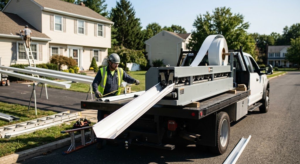 Seamless gutter installation